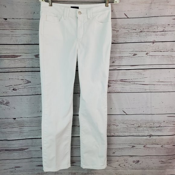 petite white straight leg jeans